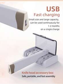 电动修眉器，配4个替换刀头，电动除毛器，女士电动剃须刀，配4个替换刀头，面部脱毛器，操作简便，不刺激皮肤，动力强劲，纯电动，不锈钢刀片，轻松打造干净利落的眉形，刀头可拆卸，小巧便携，适用于身体多个部位