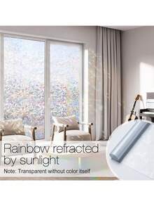 1 Roll Rainbow Window Privacy Film, Colorful Glass Rainbow Decorative Window Sticker, Static Cling Sunshade Decal, For Home Heat Insulation, Glue-Free - Multicolor - View 10