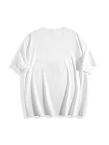 Real Man~Men's Size Casual 100 Cotton White T-Shirt 180g Short-Sleeved WithLion Print Tee Breathable And Comfortable Top All Seasons Are Suitable For Machine Wash Festivals The Perfect Deliver Gift For Friends - 白色 - 查看 2