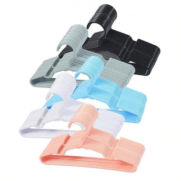 10pcs Plastic Hangers, Non-Slip Clothes Hangers, Plastic Wardrobe Hangers, Interconnectable Hangers, Multi-Functional Garment Hangers, Durable And Sturdy Hangers