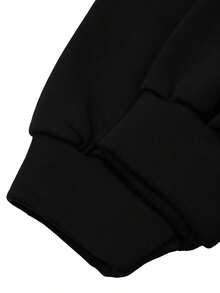 Envío desde China, entrega al día siguiente, sudadera con capucha para hombre, estilo otoño-primavera, diseño de estampado elegante, nuevo estilo estadounidense, corte holgado, estilo casual y deportivo a la moda. - Negro - Ver 3