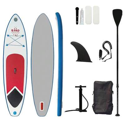 ALLINLIFE Tabla de paddle surf inflable de 3,2 metros, fabricada en malla de PVC de doble capa resistente, ideal para surf, remo y actividades recreativas. Color rojo/negro, azul/negro, azul/verde. Accesorios de surf.