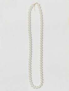 1 pieza Collar largo de cuentas geométricas de plástico de estilo bohemio, hecho a mano para mujeres, se puede usar en doble capa, adecuado para verano, playa, vacaciones y uso diario