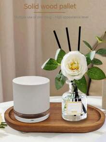 1pc Acorn Style Wooden Tray, Oval/Rectangular Wooden Platter For Beauty Display, Aromatherapy Candles, Perfumes, Jewelry, Skincare, Cosmetics, Multipurpose Tray, Desktop Organizer, Dining Table Decor For Valentine's Day & Christmas, Kitchen, Living Room, Bedroom, Bathroom Storage, Boho Travel Organizer, Dorm Room, Christmas Gift