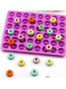 48 Cavity Mini Donut Shapes Silicone Mold DIY Soap Candle Making Supplies - Blue - View 7