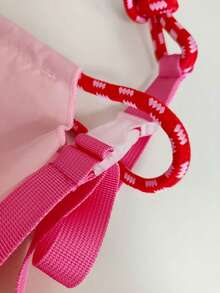 1pc New Casual Embroidered Panda Design Foldable Nylon Large Capacity Tote Bag, Adjustable Shoulder Strap, Suitable For Commuting, Party