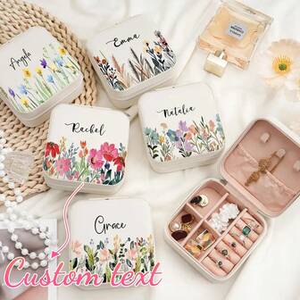 1 Stück personalisierte Samt-Schmuckaufbewahrungsbox, personalisierte Valentinstag Schmuckbox, Schmuckaufbewahrungsbox, mehrfarbige retromodische quadratische Schmuckaufbewahrungsbox, Geschenk für sie, Brautjungfer Hochzeitsgeschenk, Freundesgeschenk, Geburtstagsgeschenk, Valentinstag