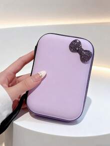 Bolsa de almacenamiento con cierre de cremallera a prueba de golpes y resistente al agua, con capacidad grande, para cable de datos, auriculares Bluetooth, auriculares con cable, cargador, cable de carga, organizador electrónico impermeable para viajes, actividades al aire libre, vacaciones de verano, para mujeres y hombres, con lazo de strass y unicolor - Multicolor - Ver 11