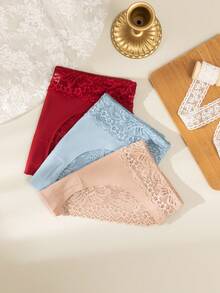 6 Stücke/Pack Damen Sexy Spitze Transparente atmungsaktive nahtlose Höschen