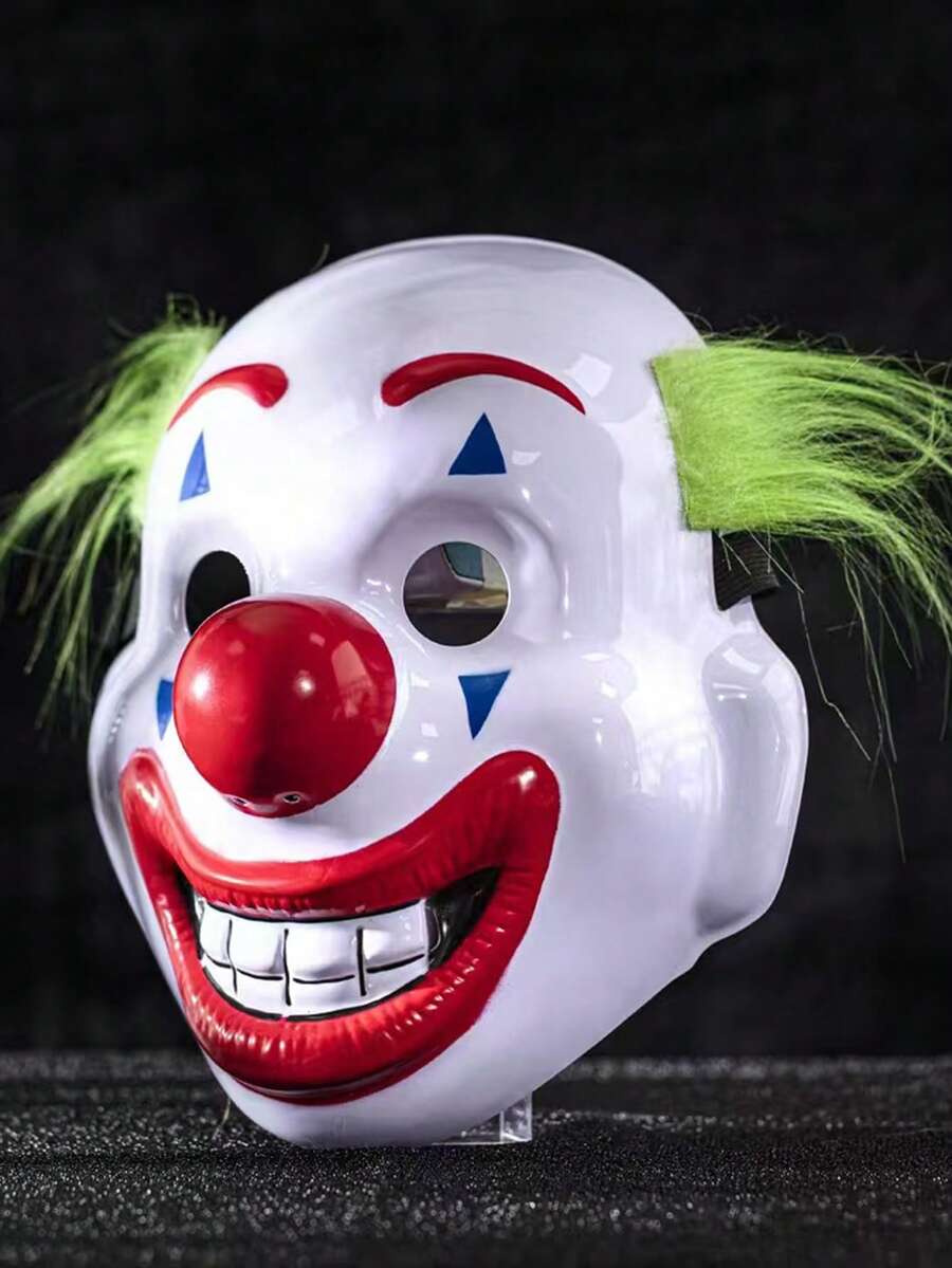 1 Piece Of Halloween Clown Masks, Scary And Funny Props, Masquerade Ball Party Plastic Clown Masks.