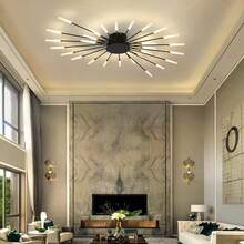 Đèn trần LED âm trần 28/30/42 đầu, có thể điều chỉnh độ sáng bằng điều khiển từ xa, chụp đèn bằng acrylic màu đen mờ hoặc vàng, thích hợp cho phòng ngủ, phòng khách, phòng ăn, bao gồm phần cứng lắp đặt, tùy chọn chiếu sáng nhiều màu, chiếu sáng tùy chỉnh, đèn kim loại và acrylic thiết kế pháo hoa - Nhiều màu - Xem 6