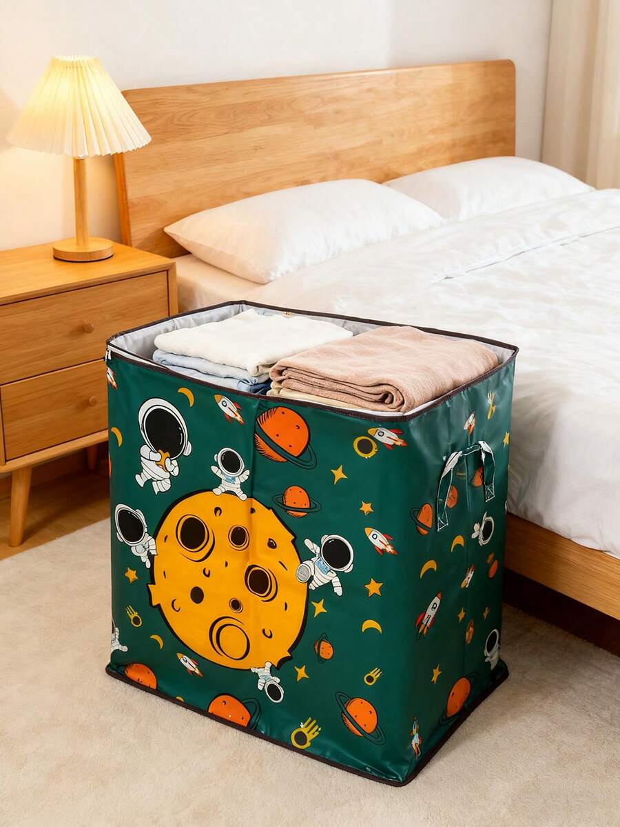 1pc Large Capacity Foldable Storage Bag, 180L/140L/110L Home Storage Bag, Multi-Function Bedding/Clothing/Doll Organizer Bag, Non-Woven Fabric, Waterproof, Dustproof, Suitable For Bedroom, Living Room, Dorm, Hotel