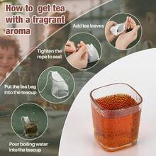 300 PCS Empty Tea Bags Loose Tea - Disposable Tea Bags White Natural Bulk Fillable Empty Tea Bags With String Empty Tea Bag Tea Coffee Spice Cooking - Initial - View 5