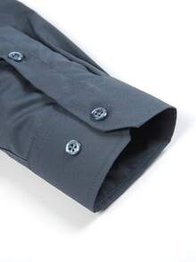 Rand paul Men's Slim Fit Long Sleeve Dress Shirt With Pocket In Fresh Viscose, Easy To Iron And Wrinkle-Free For Office And Casual Wear - 深綠色 - 查看 4