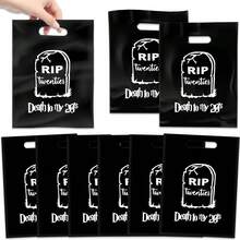 10/20/50个“告别我的20岁”30岁生日派对礼品袋，男女通用“我的青春葬礼”趣味生日装饰 - 黑色 - 查看 1