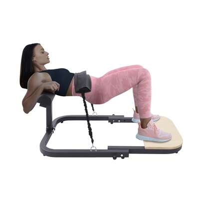 2-in-1-Glute-Trainer und Hüftschubmaschine mit einstellbarem Widerstand für Heimtraining, langlebiger Metallrahmen und bequeme Polsterung