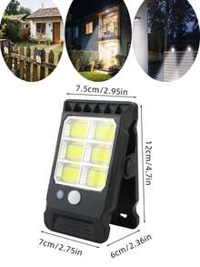24LED 多功能太阳能壁灯，便携且易于安装，适用于庭院壁灯、花园照明、户外栅栏照明和夜灯，配有运动传感器和夹子的户外灯、壁灯，具有 3 种灯光模式，适用于栅栏、露台、墙壁、车库和庭院，有 1 格/6 格（24LED/COB）可供选择，适用于圣诞节装饰、万圣节装饰和节日庭院照明。 - 黑色 - 查看 13