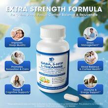 MULITTEA GABA Supplements 750mg With L Theanine, 5HTP, Ashwagandha, Lemon Balm, Ginkgo Biloba, Omega-3, 10 In 1 GABA Calm Capsules For Sleep, Relaxation, Focus, Mood Support, Cortisol Balance - 120CT - 1 Gói (120 chiếc) - Xem 4