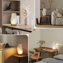 1pc Bedside Lamp With Wooden Base - Button Control Bedroom Table Lamp, Suitable For Living Room, Bedroom, Dorm, Office, Dimmable Nightstand Light