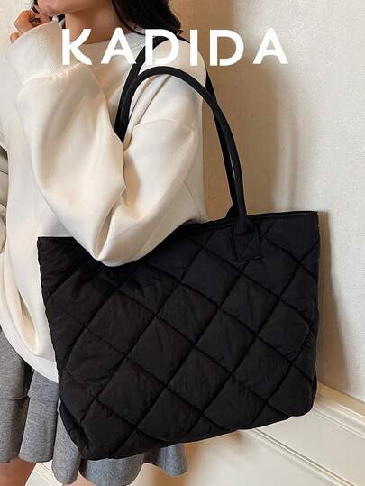 Bolso de tote de gran capacidad acolchado con encanto gratis, adecuado para uso diario de mujeres, viajes al trabajo, escuela, estudios universitarios, bolso de lona ligero y plegable de color beige. Bolsos de tote para estudiantes, con múltiples compartimentos, perfecto para la playa, la escuela, el trabajo y el uso diario