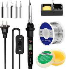 Kit De Soldadura Electronica,80w Lcd Temperatura Regulable 180-520 ° c,Con Interruptor, Cable De Soldadura, Fundente, 5 Puntas. (Kit de Soldador 9 en 1) - Kit de Soldador 9 en 1 - Ver 2