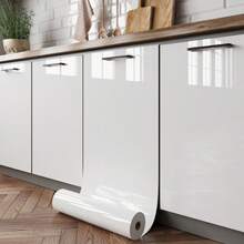 Cabinet Door Decal, Thickened, Waterproof And Oil-Resistant, Kitchen Self-Adhesive Furniture Tabletop, Stove, Imitation Marble Cabinet Door Decal - White - View 2