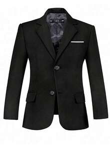 6-16 Years Old Tween Boy Formal Suit Jacket, Suitable For Party And School Wear - Black - View 2