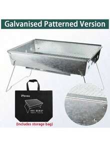 折叠式木炭烧烤炉、便携式露营烧烤炉、紧凑型迷你篝火木炭燃气烧烤炉架不锈钢扩展烧烤炉套装带集成烟熏器、便携式可折叠木炭烧烤炉，适合户外家庭聚会、户外烹饪必需品 | 现代烧烤设计 | 耐用结构、烧烤炉配件