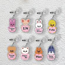 1pieces, ,Spell Back Key Chain, Cartoon Photo Card, Bag Pendant, Cheng Xiao Lu Guangxia Cartoon Surrounding, Acrylic Key Chain Animation Surrounding, Party Gifts, Backpack Pendant. - Multicolor - View 1