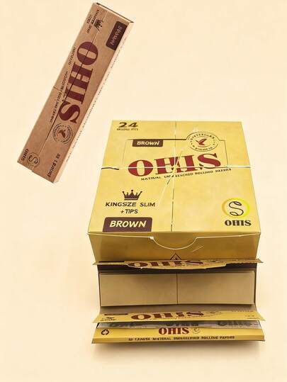 Confezione da 24 coni pre-arrotolati - 32 cartine e filtri per libro | Rosa, Verde, Marrone, Nero | 3cm x 4,4cm | Regalo per fumatori e uso quotidiano