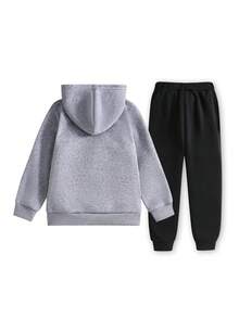 2pcs/Set Boys' Video Game Graphic Print Hoodie And Sweatpants Set - Multicolor - View 2