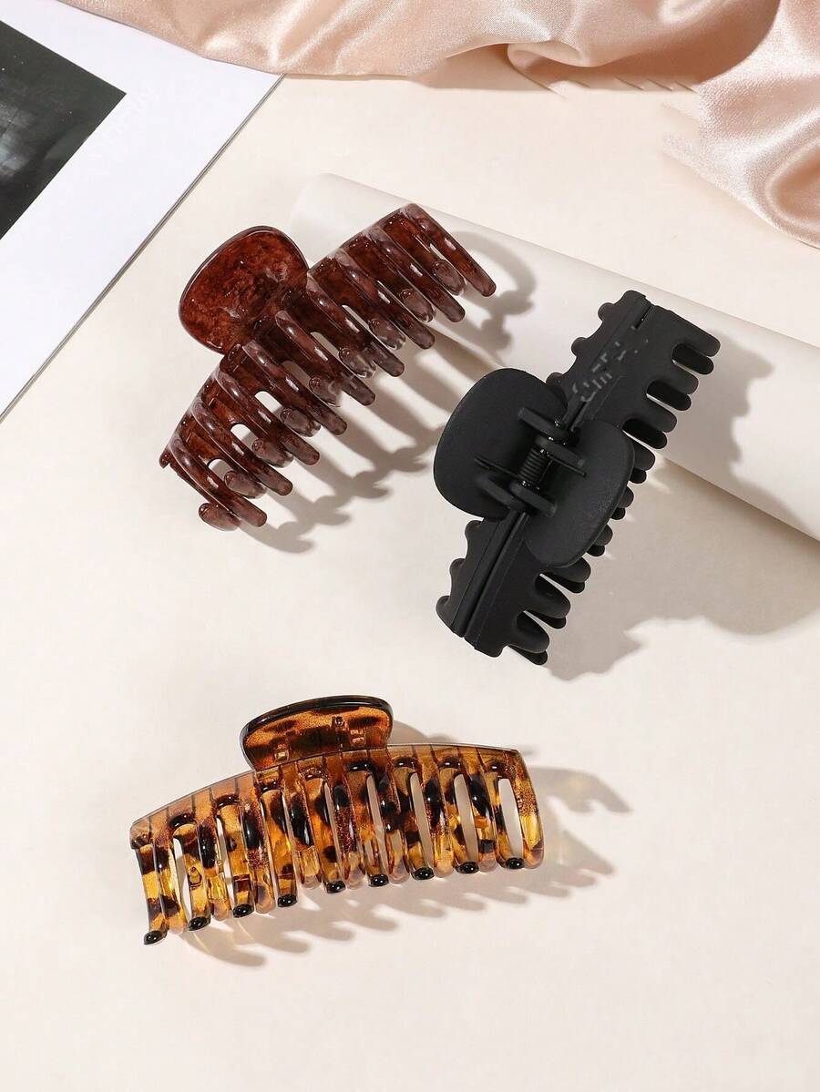 Large Size Claw Clips, Korean Style Hair Claw Hair Clips, Plastic Hair Accessories - Multicolor - View 1