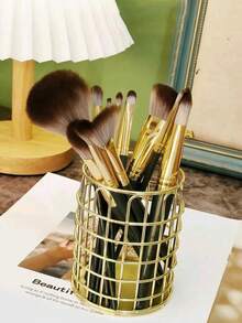 1 suport metalic pentru pix gol, recipient minimalist pentru depozitarea machiajului, suport haotic pentru organizarea instrumentelor de birou