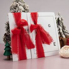 1 Rolle/3 Rollen DIY handgemachtes Quasten Stoff Geschenkverpackung Chiffon Band, 3,8 cm x 5 m Fransen Kanten Bänder, Bänder geeignet für Hochzeitseinladungen, Weihnachtsgeschenk Dekoration, DIY Basteln, Schleifen Herstellen, Hochzeitsdekoration, Brautstrauß, Geschenkverpackung, Party Dekorationen (Rot)