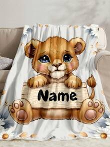 1 Peça Cobertor Personalizado com Nome para Cama, Multiuso para Sala de Estar, Sofá, Praia, Camping, Animal de Estimação, Cobertor de Roupa de Cama com Texto Personalizado para Família/Animal de Estimação/Casal, Presentes de Aniversário, Presente para Amigo, Presente para Ela, Presente para Filho/Filha, Decoração de Quarto, Aconchegante - Estilo 1 - Visão 6