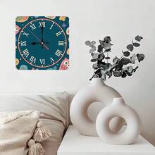 Custom Laser Engraved Wooden Wall Clock - Silent Non-Ticking Roman Numerals, 10x10 Inch Square Office Decor