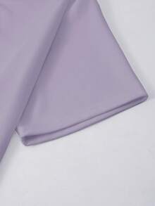 Men's Spring/Summer Japanese Style Yin Yang Koi Fish & Samurai Sword Graphic Print Round Neck T-Shirt, Purple - Purple - View 4