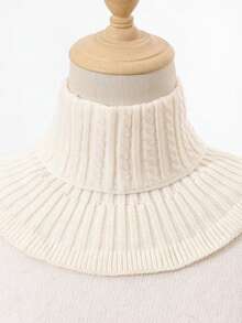 1pc Women's Turtleneck Scarf, European & Korean Style Warm Knitted Thick Neck Warmer, Twist Pattern