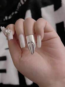 1 件朋克金属铜开口无名指指甲护甲配件，可调节尺寸，男女适用 - 彩色 - 查看 17