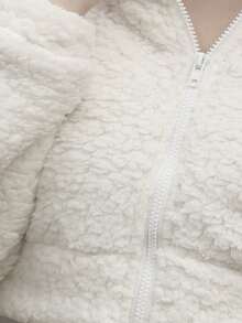 女性毛絨外套夾克，純色，短款夾克外套，休閒百搭秋季/冬季外套，適合外出上衣或單獨穿著，休閒款，拉鍊前開式夾克，女士開衫上衣，保暖背心，歐美性感YK2風 復古風/居家/運動/街頭服飾/學院風 白色上衣，秋冬新加絨，jacket，abrigos mujer deviriger mujk'ok'k'k'k'oo mujnok'oft，abrigos invierno>elegante，plumas mujer abrigo，μπουφάν，winterjas，bodywarmer，abrigo，giubbotto donna invernale curvy，outfit capodanno，純色，寬鬆版時尚女上衣 - 白色 - 查看 3