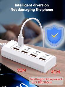 Durcord 8 Ports USB+Type C HUB Extender Multi-Functional Docking Station,8In1 Hub USB On Off Portable Splitter Adapter For Computer Laptop Phone Flash Disk, Mouse, Card Readers, Keyboards, Gaming Devices, Mp3 Players, HDD, Etc.PC, Book, Pro, Cellphone OTG Adapter, Printer, Camera, USB Fan Or Any Other USB Peripherals And More