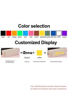 1 pieza, Manualidad de bordado, Estuche para lápices personalizado, Letras y números personalizables, Bolsa de cosmética de unicolor, Gran capacidad, Portátil, Cremallera de nailon, Compra la oferta de vuelta al colegio, Regalos para trabajadores y estudiantes, Útiles escolares, Estuche para lápices, Día de San Valentín, Halloween, Navidad, Acción de Gracias, Cumpleaños, Regalos de temporada de vuelta al colegio, Estuche para lápices personalizado de alta gama