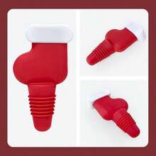 Tampão de vedação de silicone criativo com tema natalino para garrafas de champanhe, vinho e vinho tinto, tampa de silicone para garrafas de vinho, decoração fofa de Natal para garrafas de vinho, competição