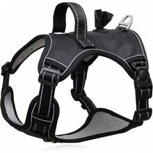 Pechera para Perro Chico Mediano Grande, Arnés para Perros Ajustable Reflectante Sin Tirones con Bolsa de Almacenamiento y Asa de Control para Caminar Viajar Entrenar Perros Accesorios - Amarillo - Ver 8