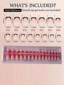 150Pcs Short Square French Gel Nails, Light Pink Deep French Tip Press On Nails, Soft Gel Acrylic Nail Extensions, Manicure Kit Women & Girls - Nhiều màu 6 - Xem 5