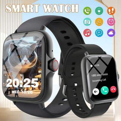 New 1.83-Inch HD Full-Screen Touch, Unisex Sports Smartwatch With Call/Answer Function, Multiple Sports Modes, Incoming Alerts & Multifunctional Reminders For Men And Women - Stylish Casual Perfect Holiday Gift