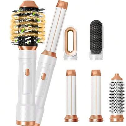 UKLISS Hair Styling Tools Set - High Speed ​​Air Drying System, Hot Air Brush, Curling Iron, Round Straightening Brush, Volumizing Dryer - For Wet/Dry Hair, EU Plug, No Battery, Hair Styling Tool Set | Stylish Hair Styling Tool | Durable Hair Care Set, Hair Styling Tool Set