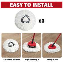 Mop Replace Head 3 Pack For O-Cedar EasyWring 1 Tank System - trắng - Xem 5