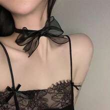 1 件芭蕾舞女孩项链，性感丝带蝴蝶结颈链项链，派对、节日珠宝配饰 - 1PCS - 查看 2