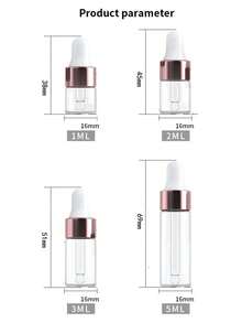 50/30/10/5pcs Set Rose Gold Mini Glass Dropper Bottles, Refillable Transparent Essential Oil Bottles With Dropper, Travel Size Vials, Tincture Bottles With Caps, Suitable For DIY Cosmetics, Perfume, Liquid Samples, Travel, Home Decor, Weddings, Parties, Birthdays, Gifts For Men, Parents, Friends, New Year, Accessories, Fun Gifts, Travel Essentials - Pink - View 9
